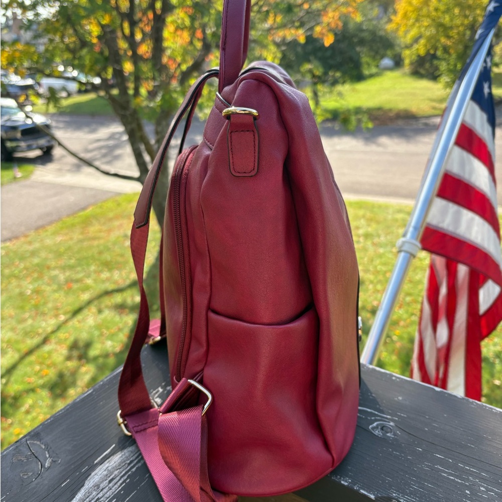 JM Collection Cherry Red Backpack - Picture 4 of 7